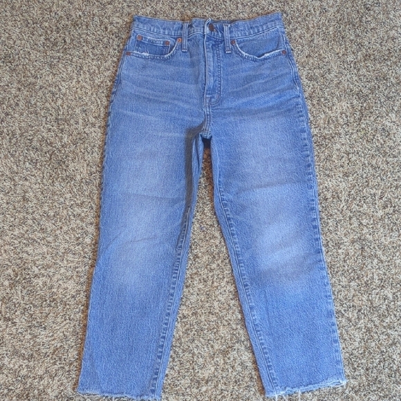 Madewell womens medium blue high rise classic straight jean - Picture 5 of 16